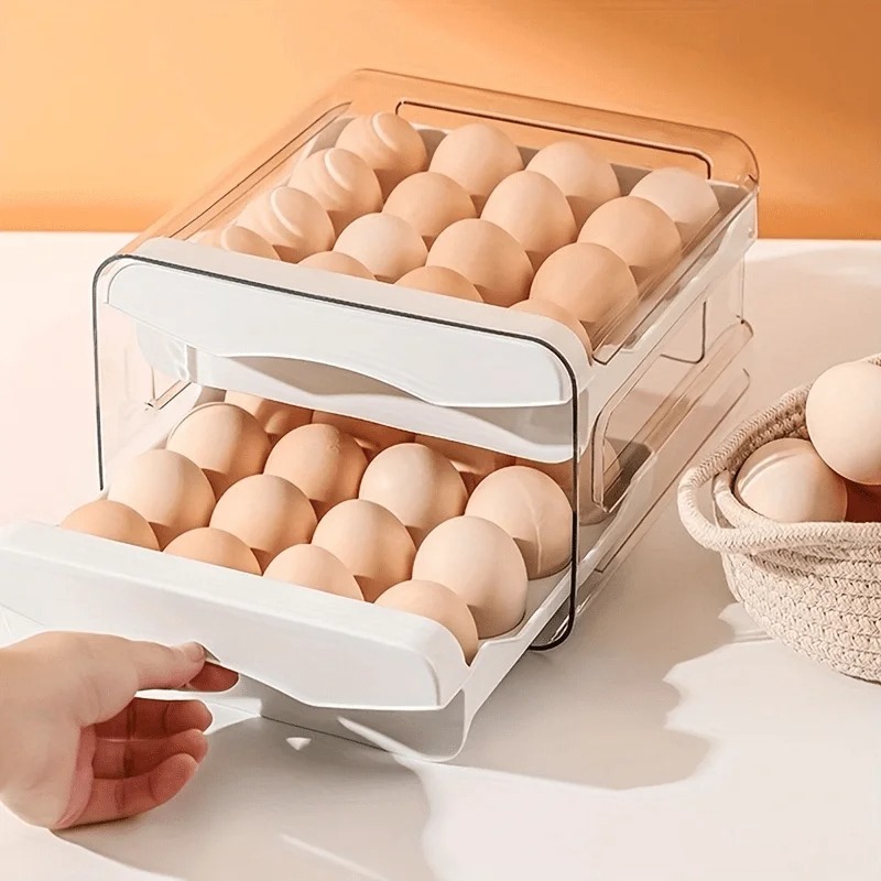 Kitchen Baking Tray Storage - กล่องเก็บไข่ในครัว 1 ชิ้น สำหรับตู้เย็น วัสดุพลาสติก 2