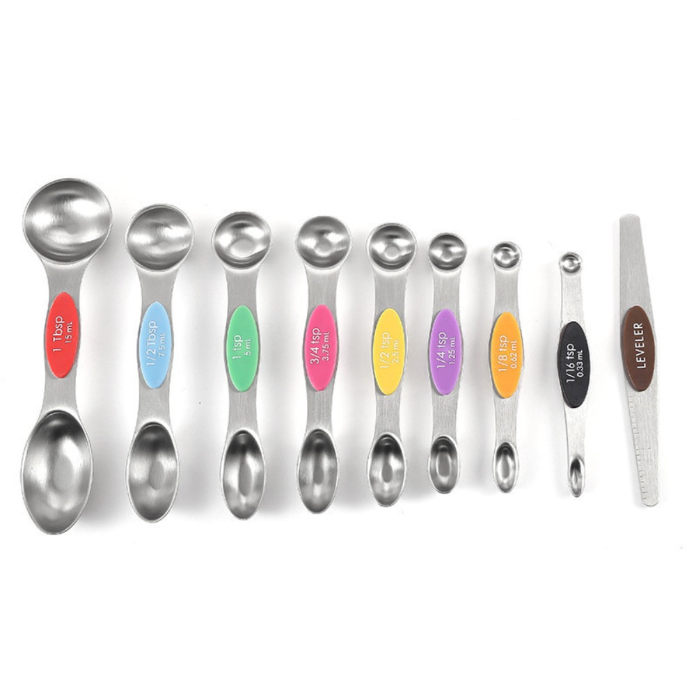 Kitchen Glass Baking Set - ชุดช้อนตวงแม่เหล็กสแตนเลส ช้อนชา ช้อนโต๊ะ ช้อนตวง อุปกรณ์ครัวสำหรับทำขนมและทำอาหาร