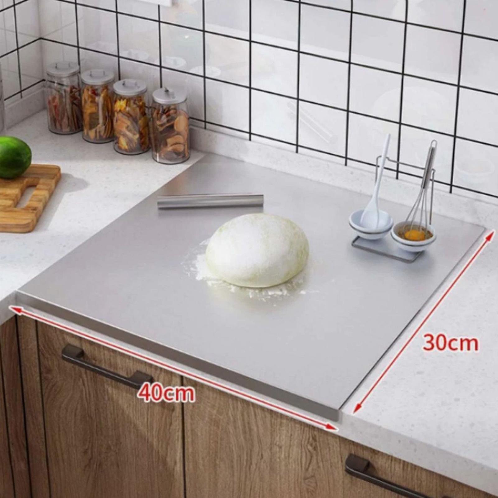 Kitchen Baking Area - เขียงสแตนเลสแบบไม่ติดกระทะสองด้าน สำหรับหั่นเนื้อ ผัก อุปกรณ์ครัวสำหรับทำอาหาร ชาร์คูเทอรี และเตรียมอาหาร