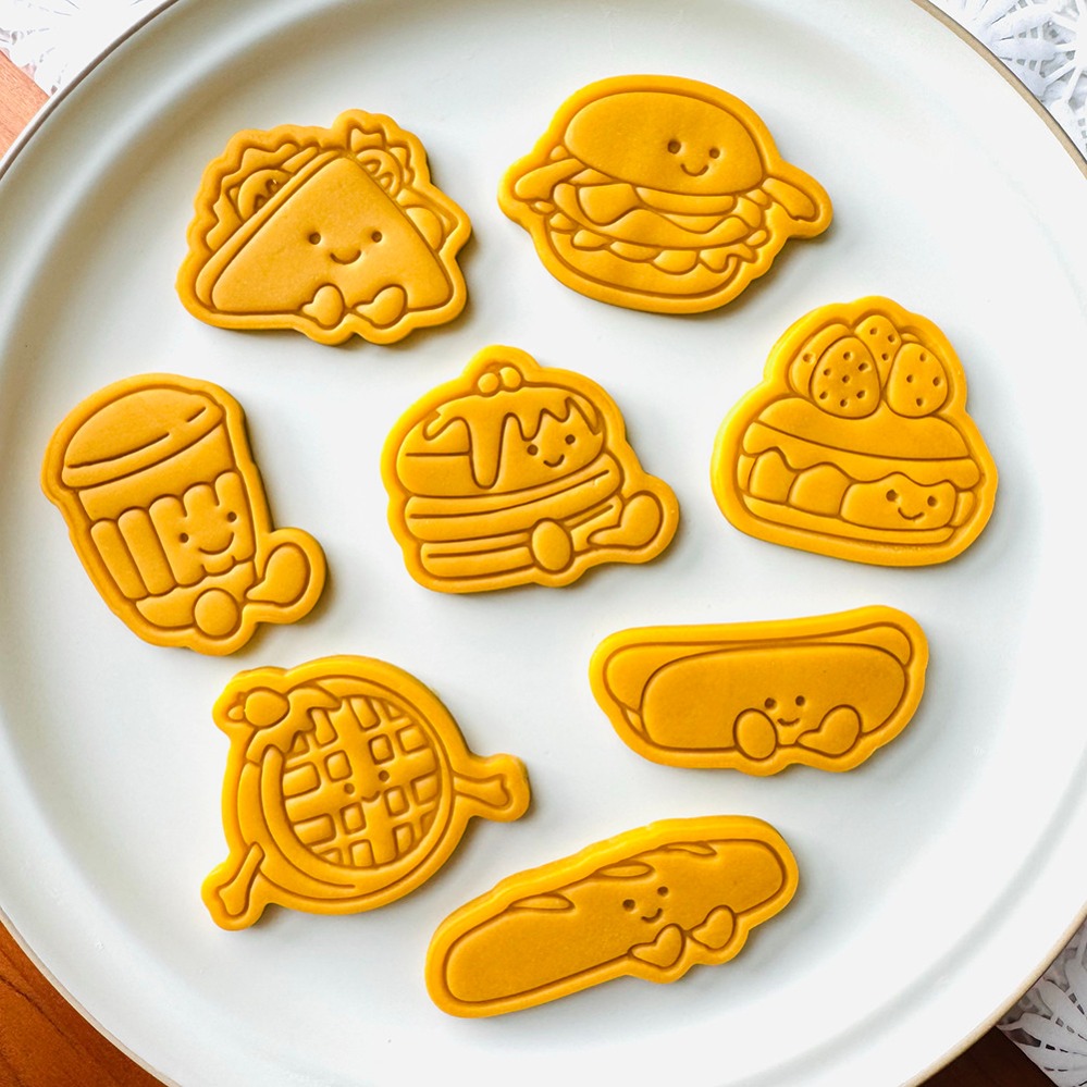Kitchen Baking Cookies - แม่พิมพ์คุกกี้รูปเบอร์เกอร์น่ารัก แม่พิมพ์เค้ก บิสกิต ของตกแต่งขนม อุปกรณ์ทำขนมหวาน