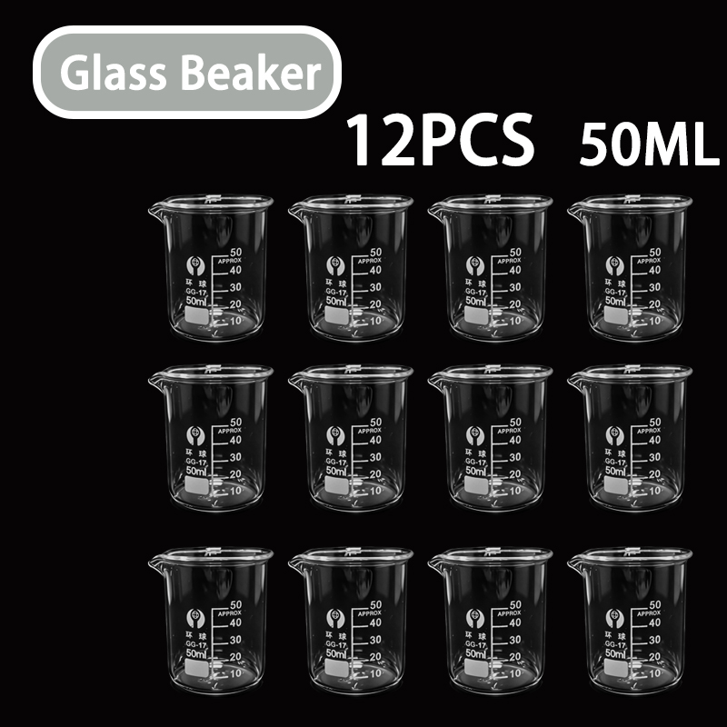 Kitchen Glass Baking Set - ชุดแก้วตวงแก้วใส 12 ชิ้น ขนาด 50 มล.