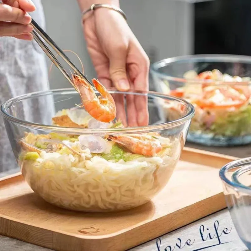 Kitchen Glass Baking Set - แก้วครัวชามผสมชุดชามไอศกรีมชามสแตนเลสลึกเบเกอรี่เครื่องมือ Gadgets Dining Bar Home Garden