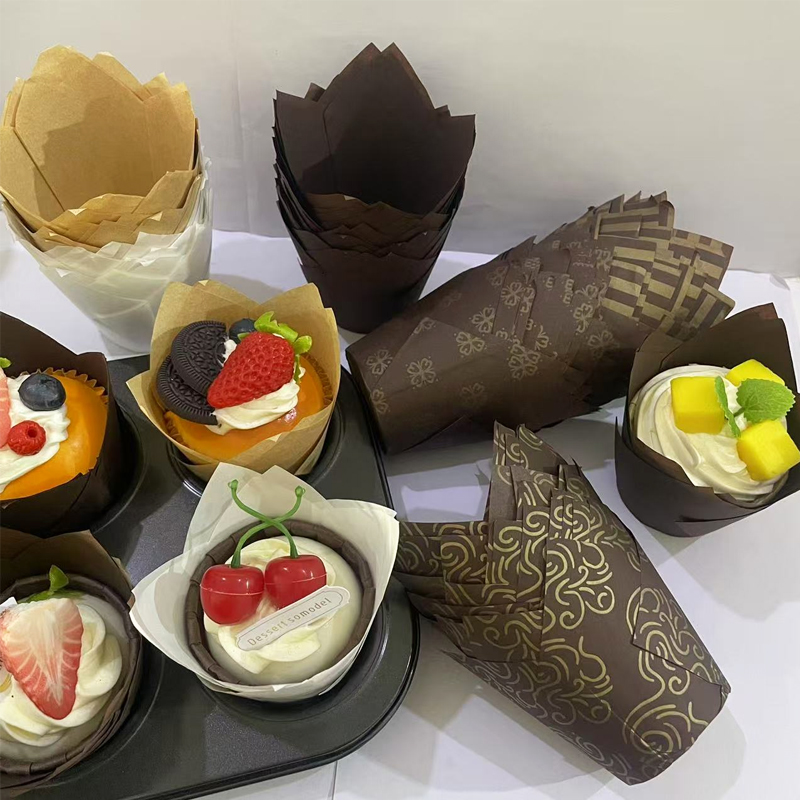 Kitchen Paper For Baking - ถ้วยกระดาษเค้กทิวลิป 50 ชิ้น/100 ชิ้น/200 ชิ้น ถ้วยอบขนมทนความร้อนและกันน้ำมัน