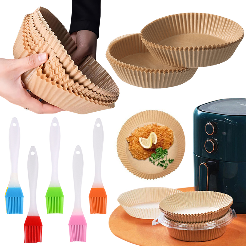 Kitchen Paper For Baking - 50/100PCS Air Fryer กระดาษสีสุ่มแปรงน้ํามัน 16 ซม./18