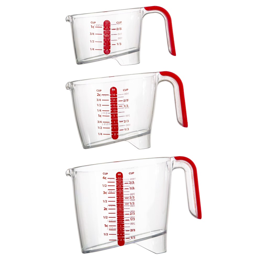ชุดถ้วยตวงของเหลว 3 ชิ้น พร้อม - Kitchen Glass Baking Set บทวิจารณ์และราคา