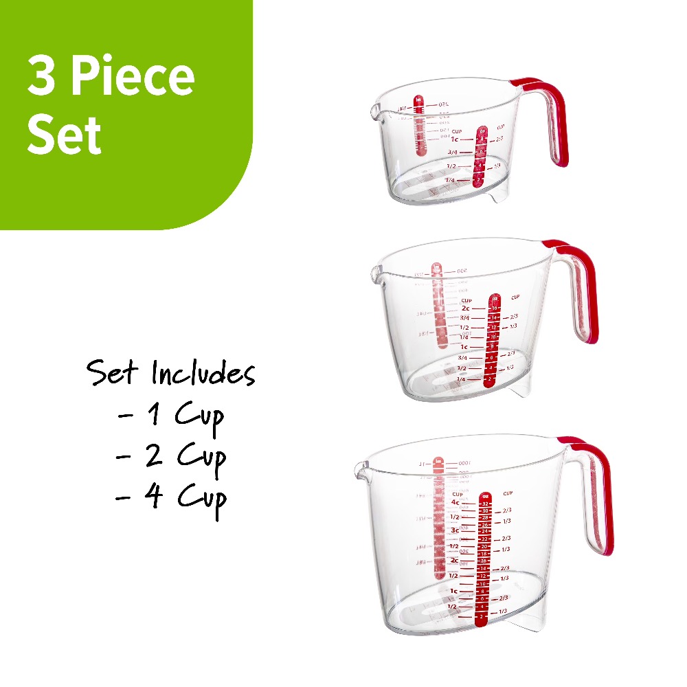 ชุดถ้วยตวงของเหลว 3 ชิ้น พร้อม - Kitchen Glass Baking Set บทวิจารณ์และราคา