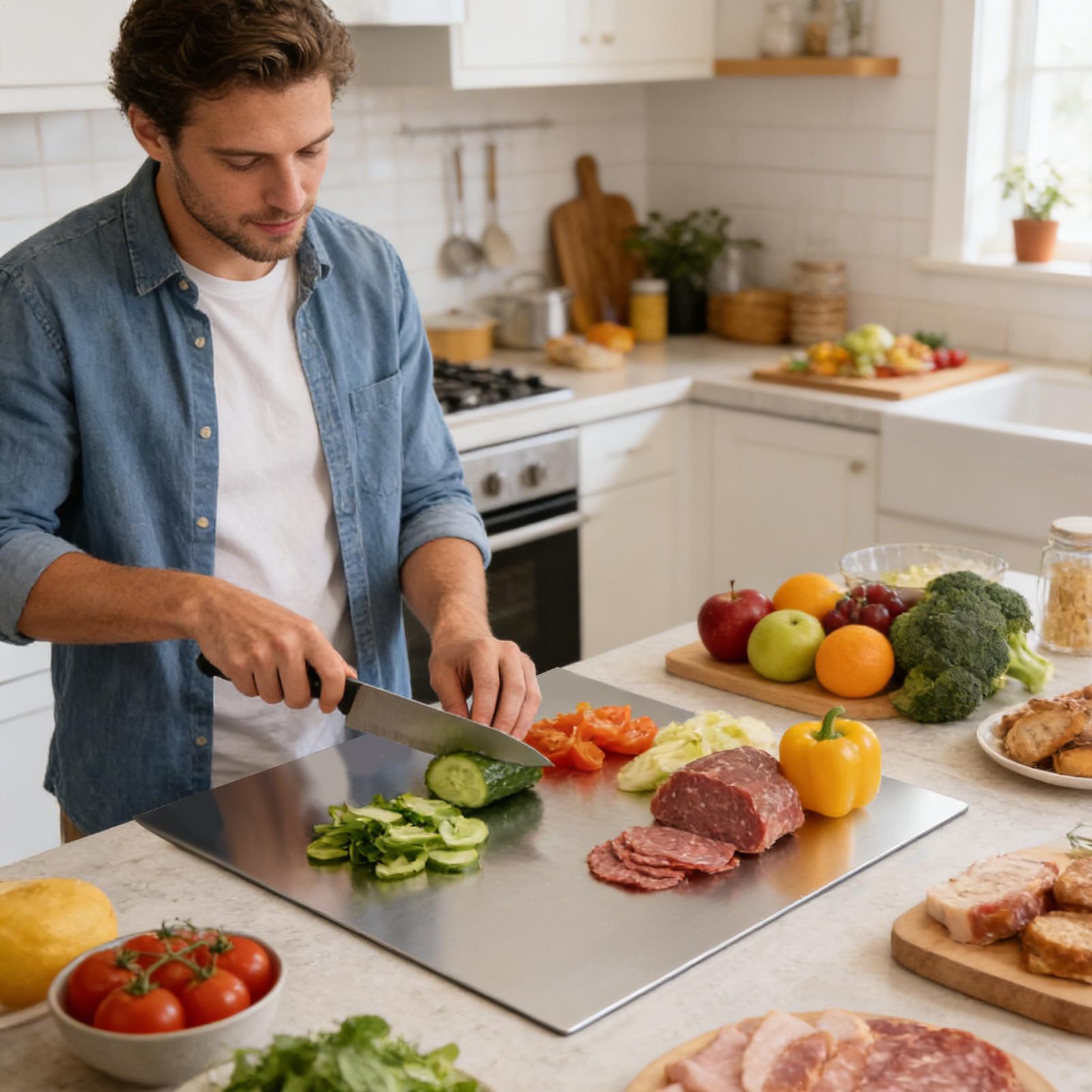 เขียงสแตนเลสแบบไม่ติดกระทะสองด - Kitchen Baking Area บทวิจารณ์และราคา