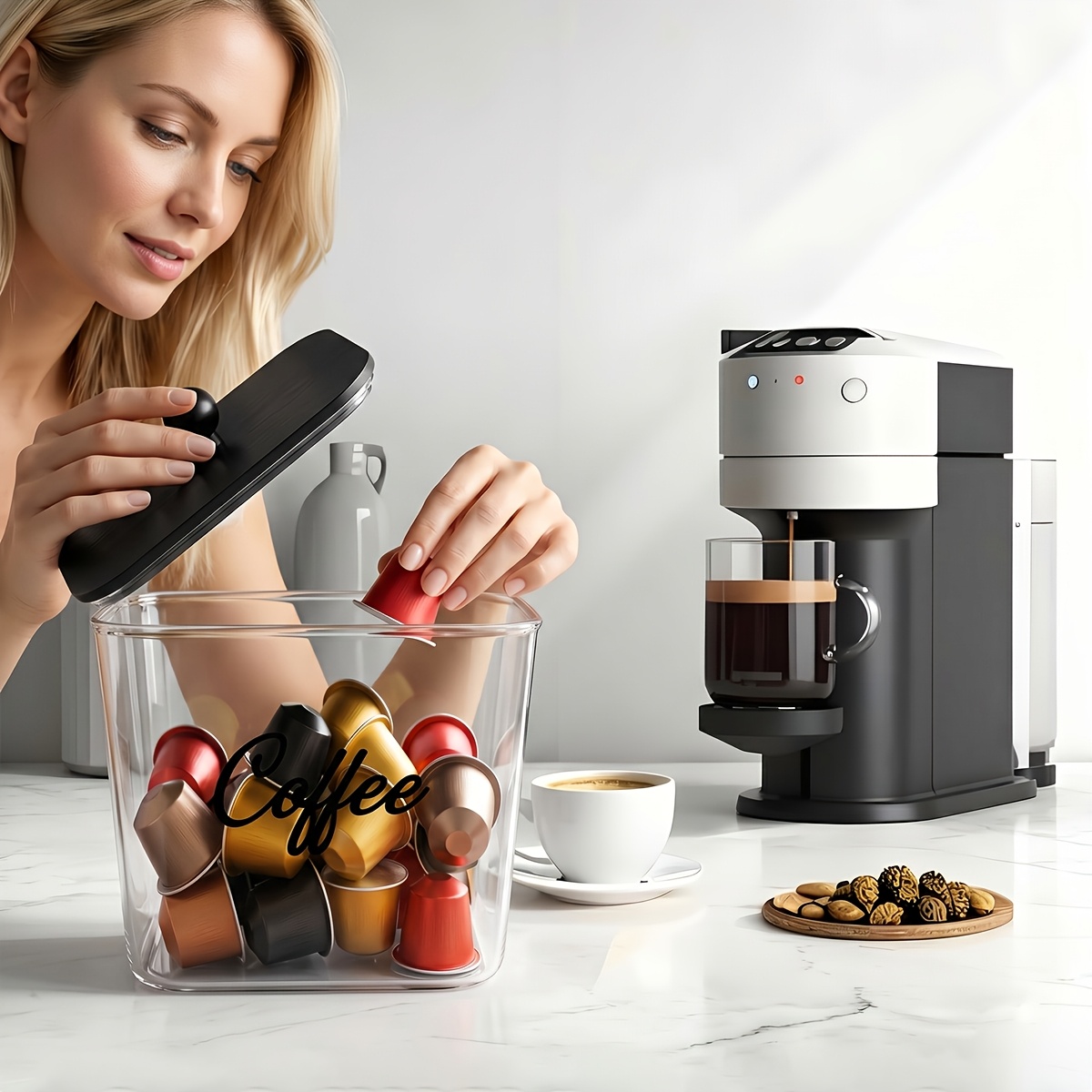 ที่ใส่ฝักกาแฟพร้อมฝาปิด กล่องเ - Kitchen Baking Tray Storage บทวิจารณ์และราคา
