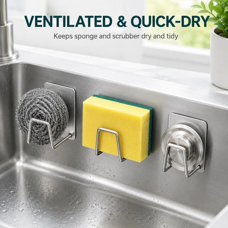 ที่วางฟองน้ำสแตนเลสแบบติดผนัง, - Kitchen Zo บทวิจารณ์และราคา