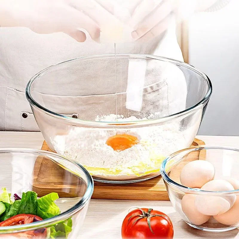 แก้วครัวชามผสมชุดชามไอศกรีมชาม - Kitchen Glass Baking Set บทวิจารณ์และราคา