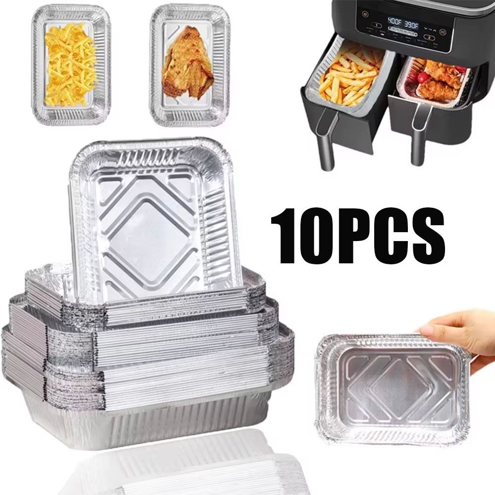 10PCS อลูมิเนียมฟอยล์ทิ้งภาชนะ - Kitchen Baking Tray Storage บทวิจารณ์และราคา