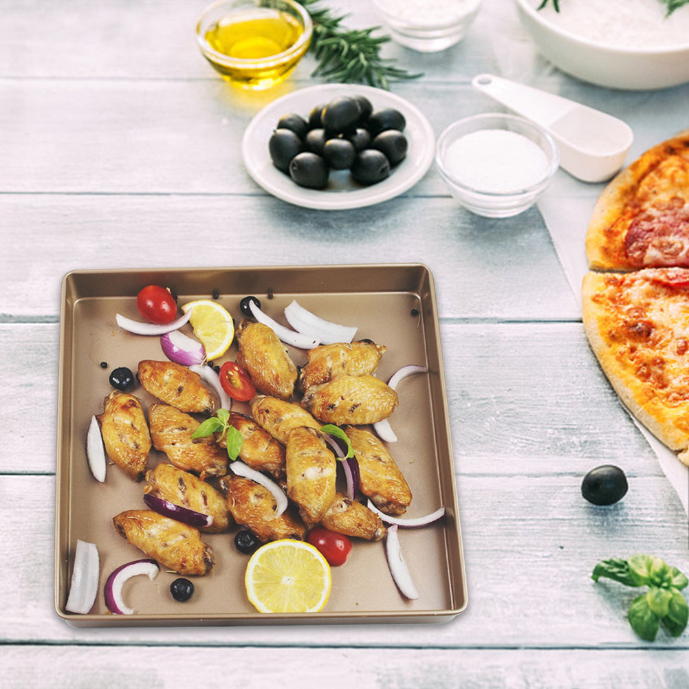 ถาดอบพิซซ่าทรงสี่เหลี่ยม เคลือ - Kitchen Baking Tray บทวิจารณ์และราคา