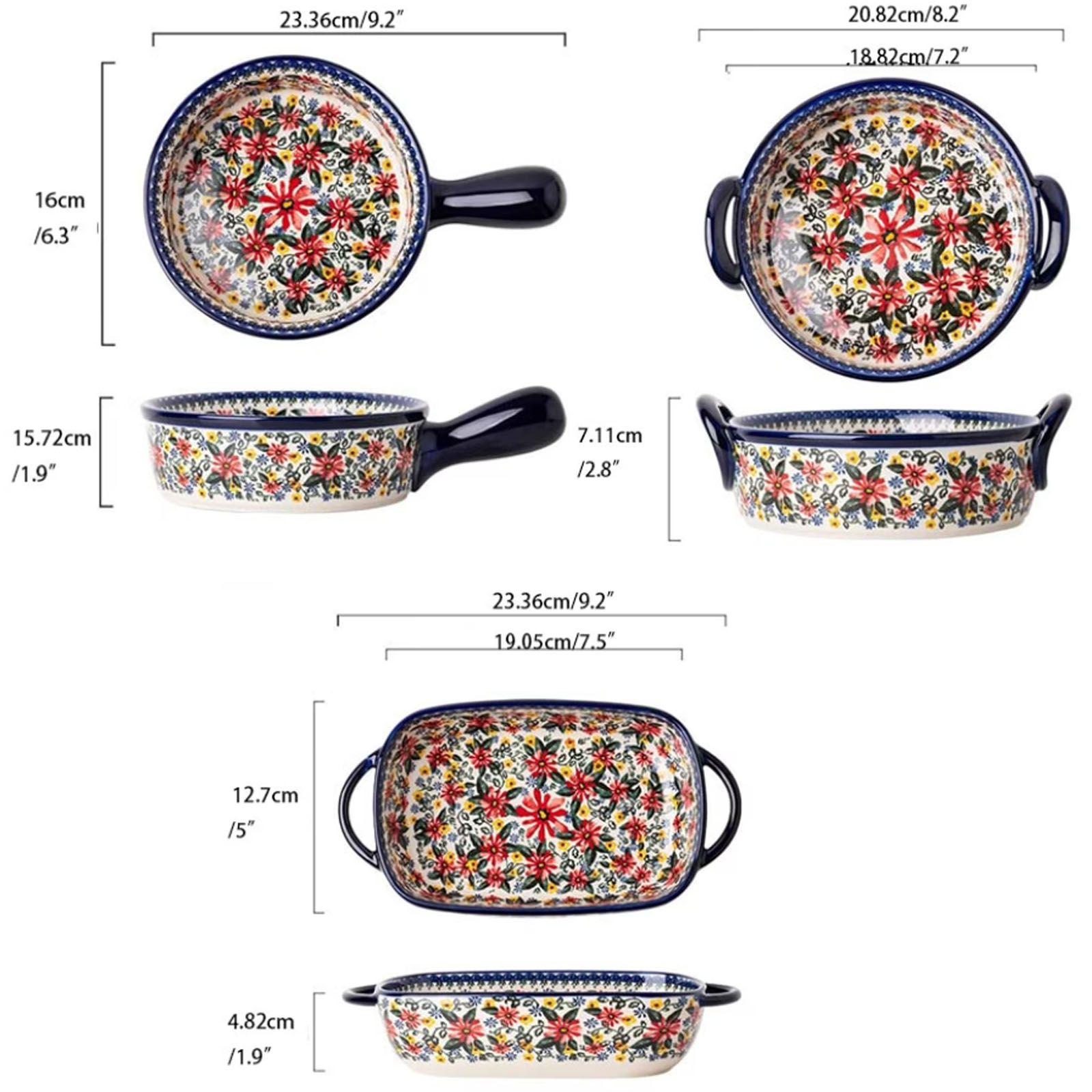 ถาดอบเซรามิกลายดอกไม้ 1 ชิ้น,  - Kitchen Baking Must Haves บทวิจารณ์และราคา