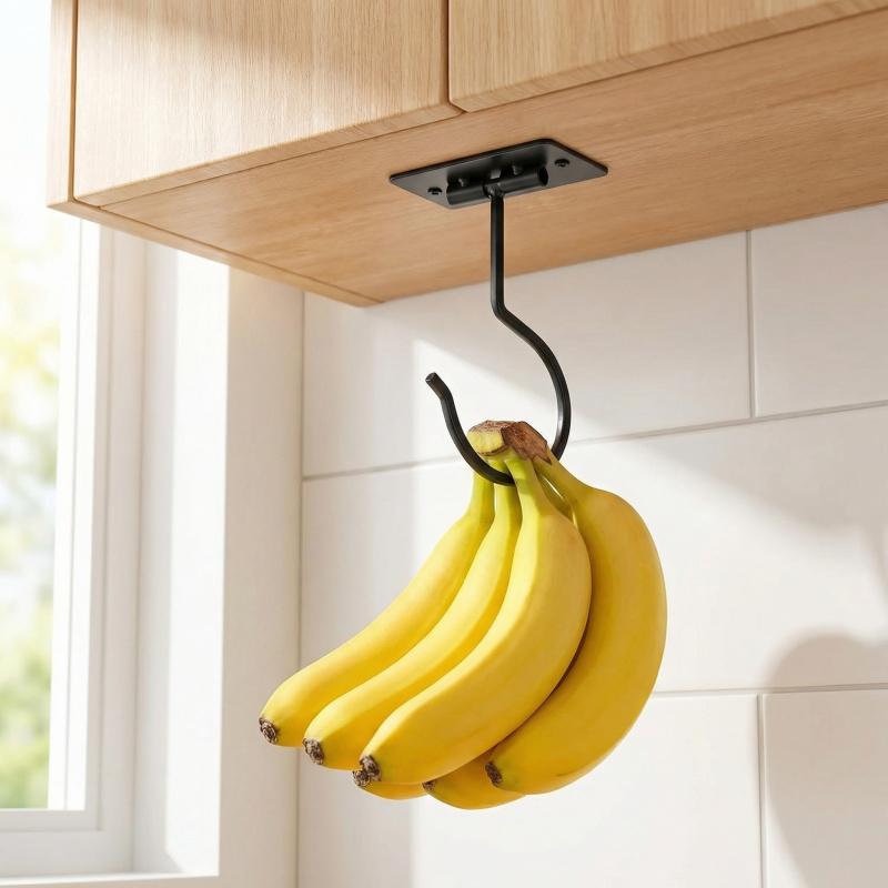 ตะขอแขวนกล้วยแบบติดผนังโลหะสีด - Kitchen Zo บทวิจารณ์และราคา