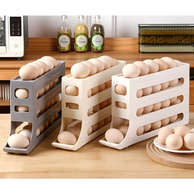 กล่องเก็บไข่ในตู้เย็นแบบมีล้อ  - Kitchen Baking Tray Storage บทวิจารณ์และราคา