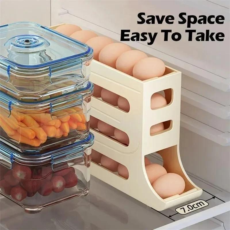 กล่องเก็บไข่ในตู้เย็นแบบมีล้อ  - Kitchen Baking Tray Storage บทวิจารณ์และราคา
