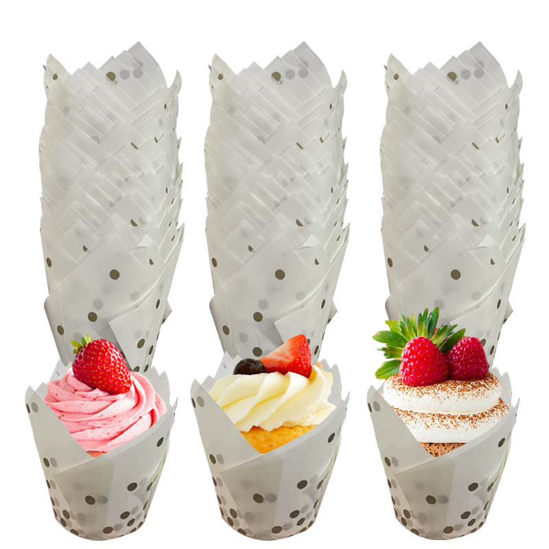 50 ชิ้น/100 ชิ้น ถ้วยเค้กลายดอ - Kitchen Paper For Baking บทวิจารณ์และราคา